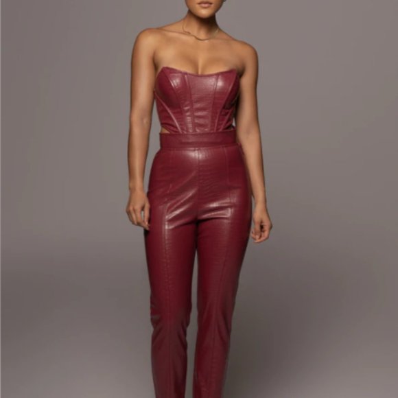 J LUXE BERRY CROC CORSET TOP - Picture 5 of 5